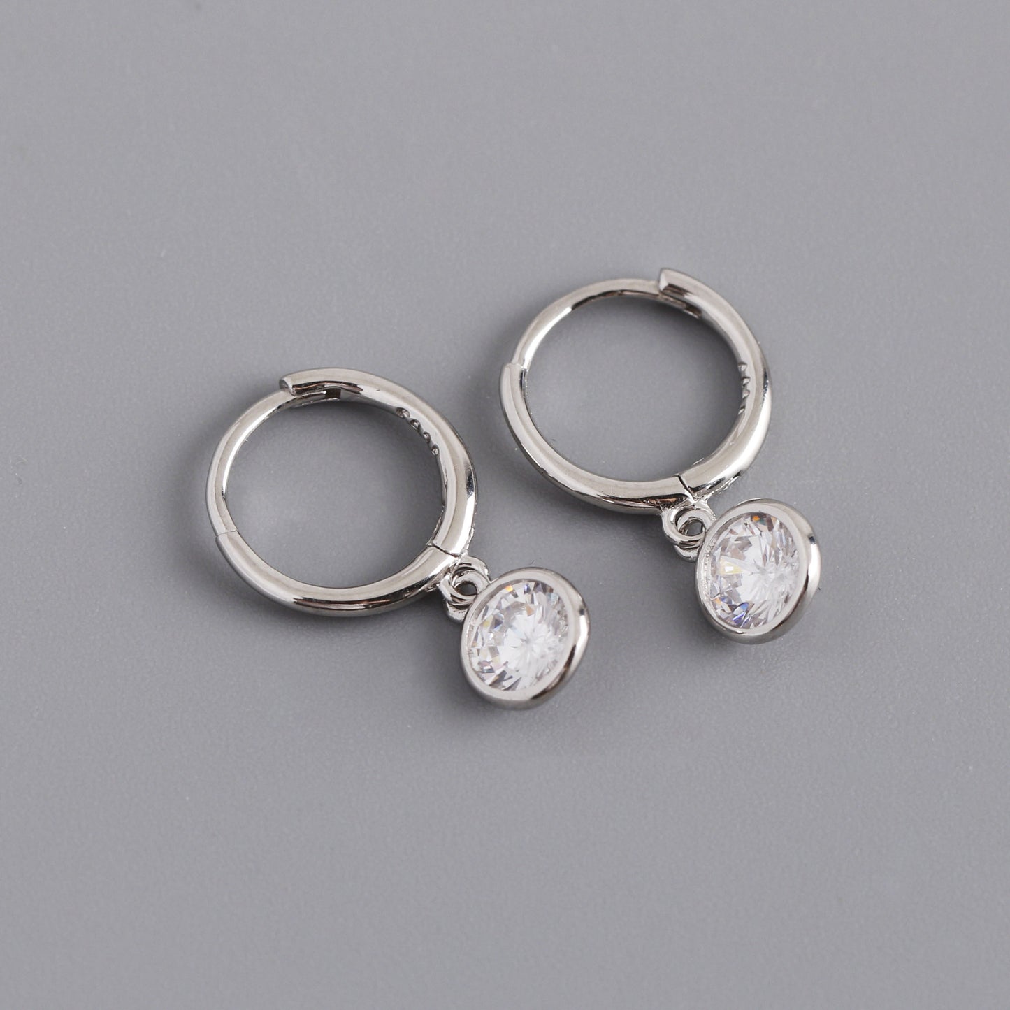 S925 Silver Multi-color Round Zircon Earrings