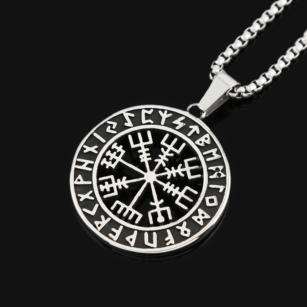 Viking Style Rune Compass Necklace