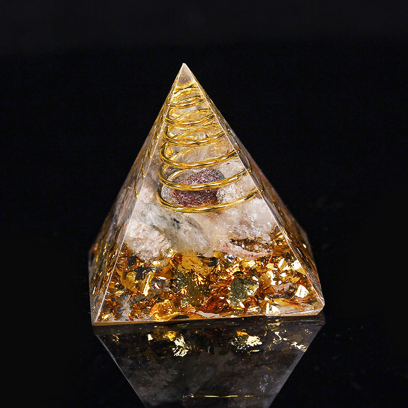 Crystal Gravel Chakra Epoxy Pyramid Ornaments
