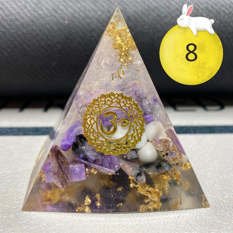 Tree of Life Crystal Epoxy Pyramid Ornaments