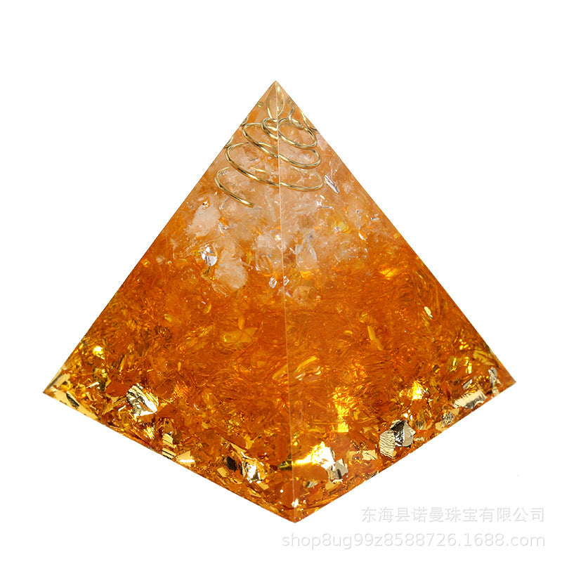 Lapis Lazuli Obsidian Epoxy Chakra Pyramid Ornaments