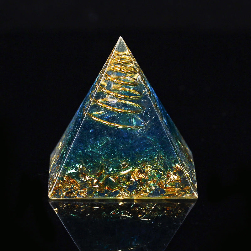 Crystal Gravel Chakra Epoxy Pyramid Ornaments