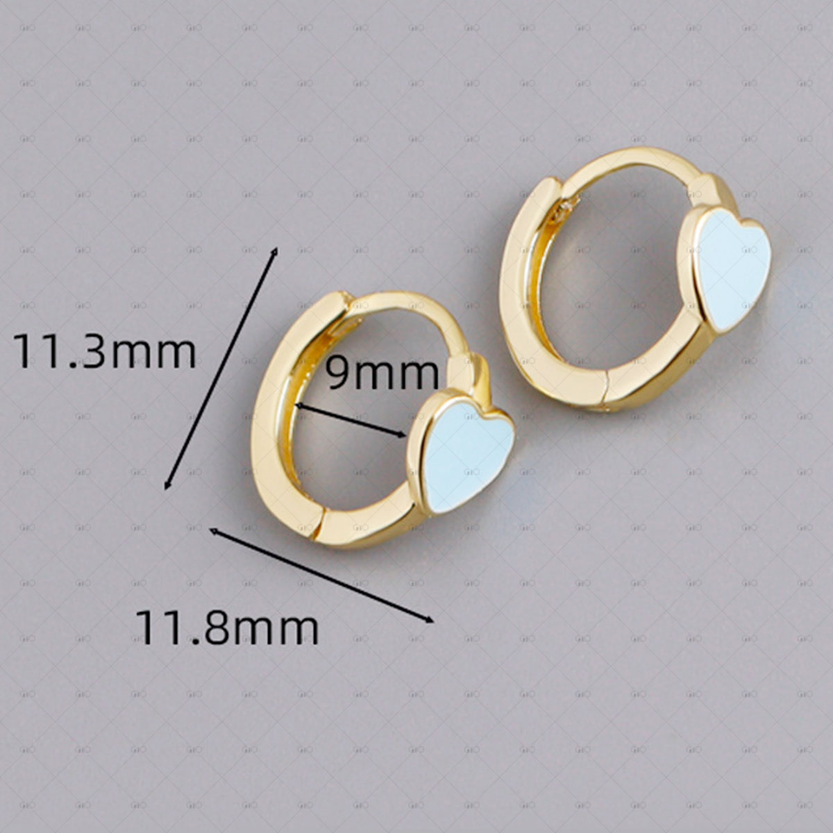 S925 Silver Love Shape Multi-Color Oil Drop Round Earrings