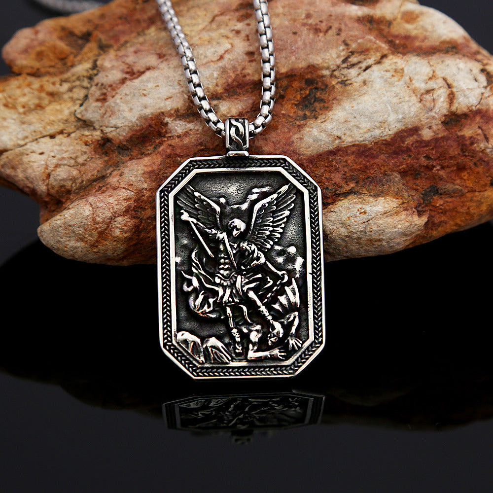 Viking Style Square Pendant Necklace