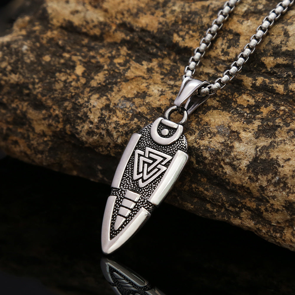 Viking Style Arrow Triangle Logo Necklace