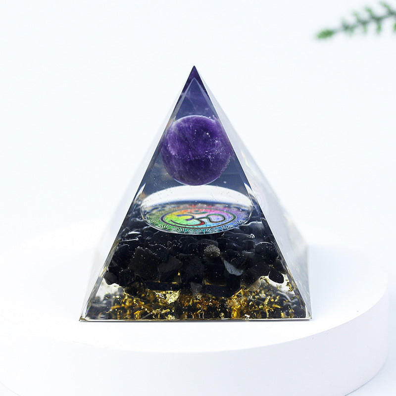 Crystal Ball Pyramid Glue Decoration