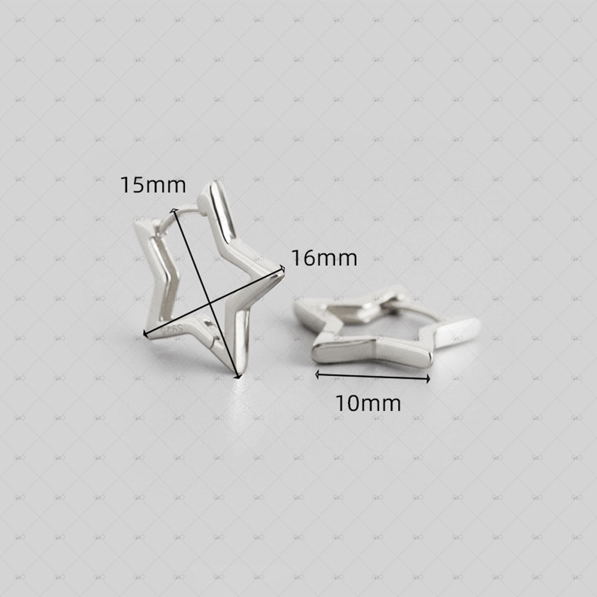 S925 Silver Five-pointed Star Shape Earrings