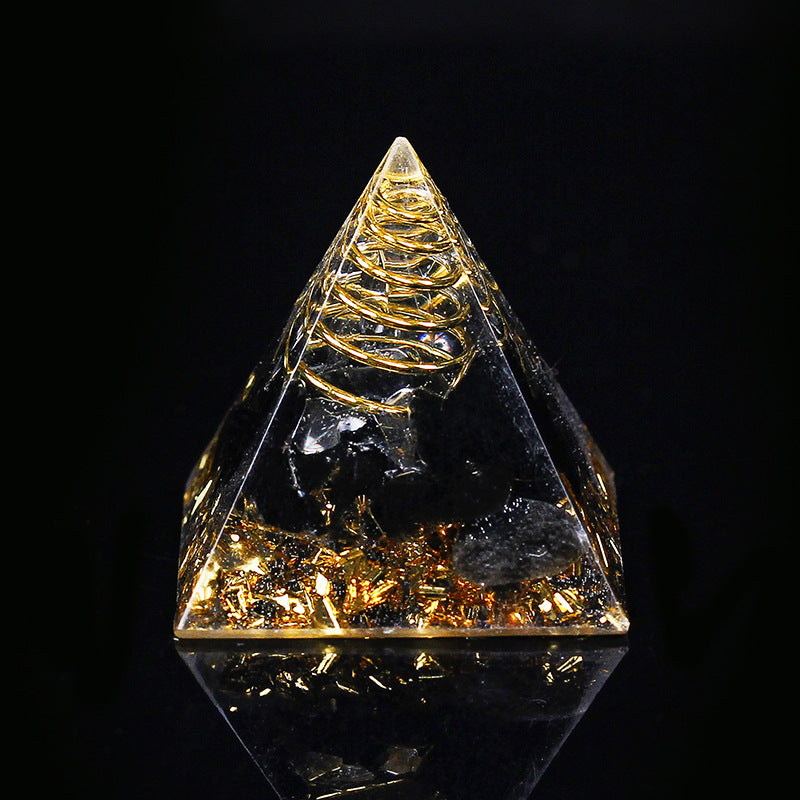 Crystal Gravel Chakra Epoxy Pyramid Ornaments