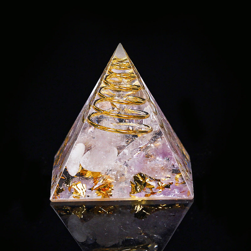 Crystal Gravel Chakra Epoxy Pyramid Ornaments
