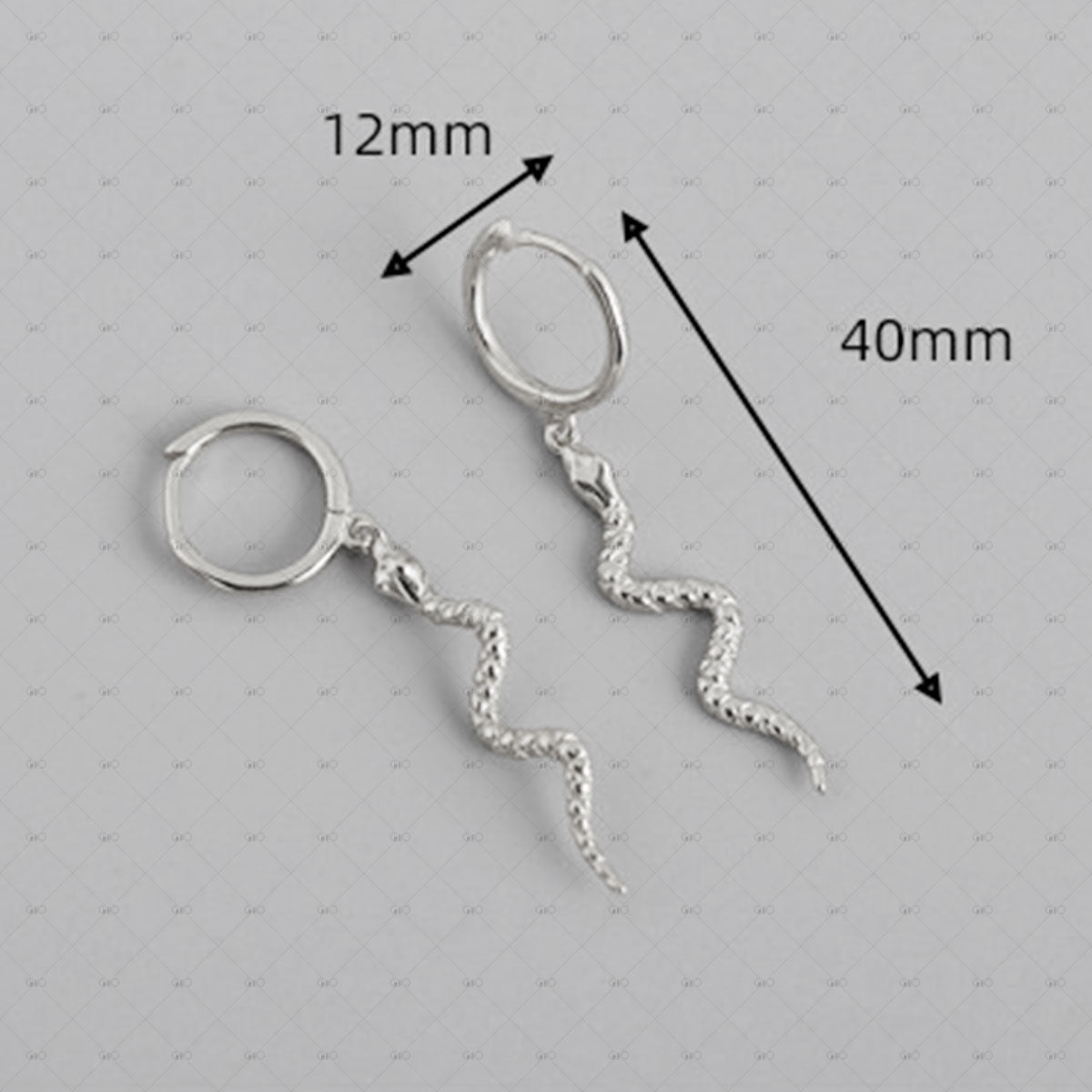 S925 Silver Snake Animal Earrings