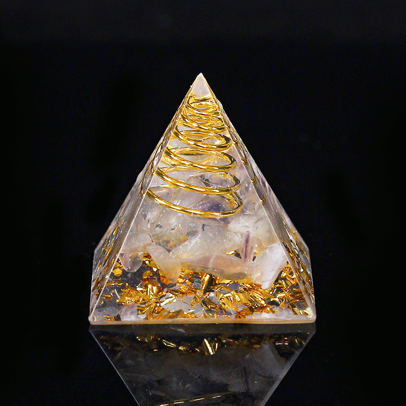 Crystal Gravel Chakra Epoxy Pyramid Ornaments