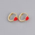 S925 Silver Love Shape Multi-Color Oil Drop Round Earrings