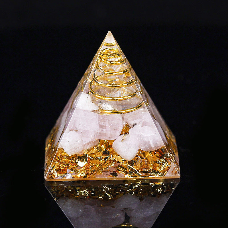 Crystal Gravel Chakra Epoxy Pyramid Ornaments