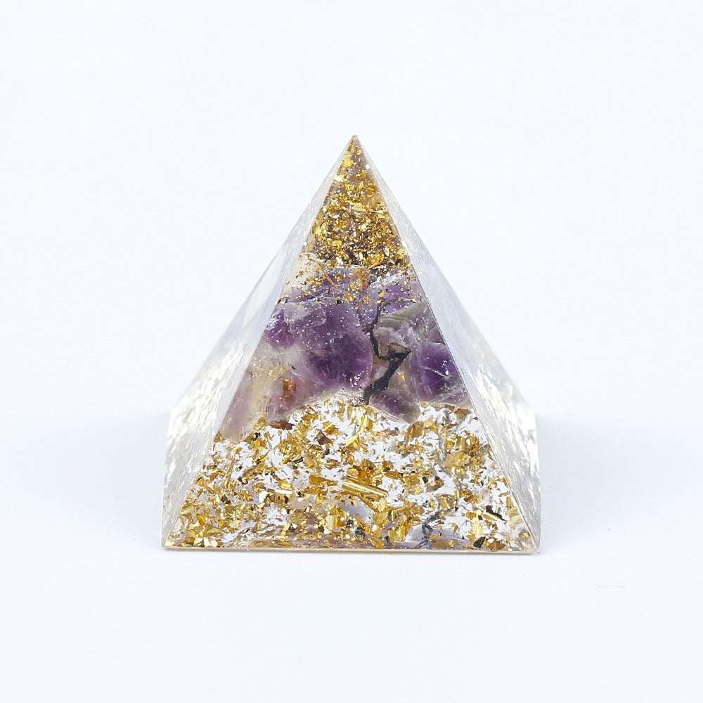 Crystal Epoxy Gravel Pyramid Ornaments