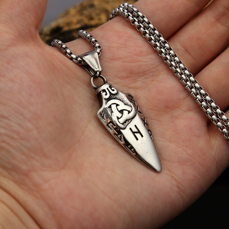 Viking Style Triangular Spear Letter Necklace