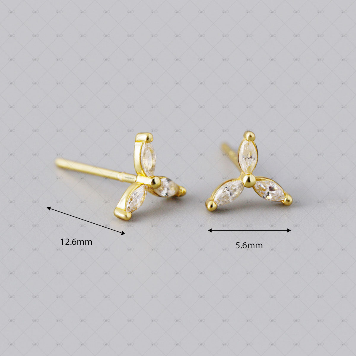 S925 Flower Zircon Stud Earrings