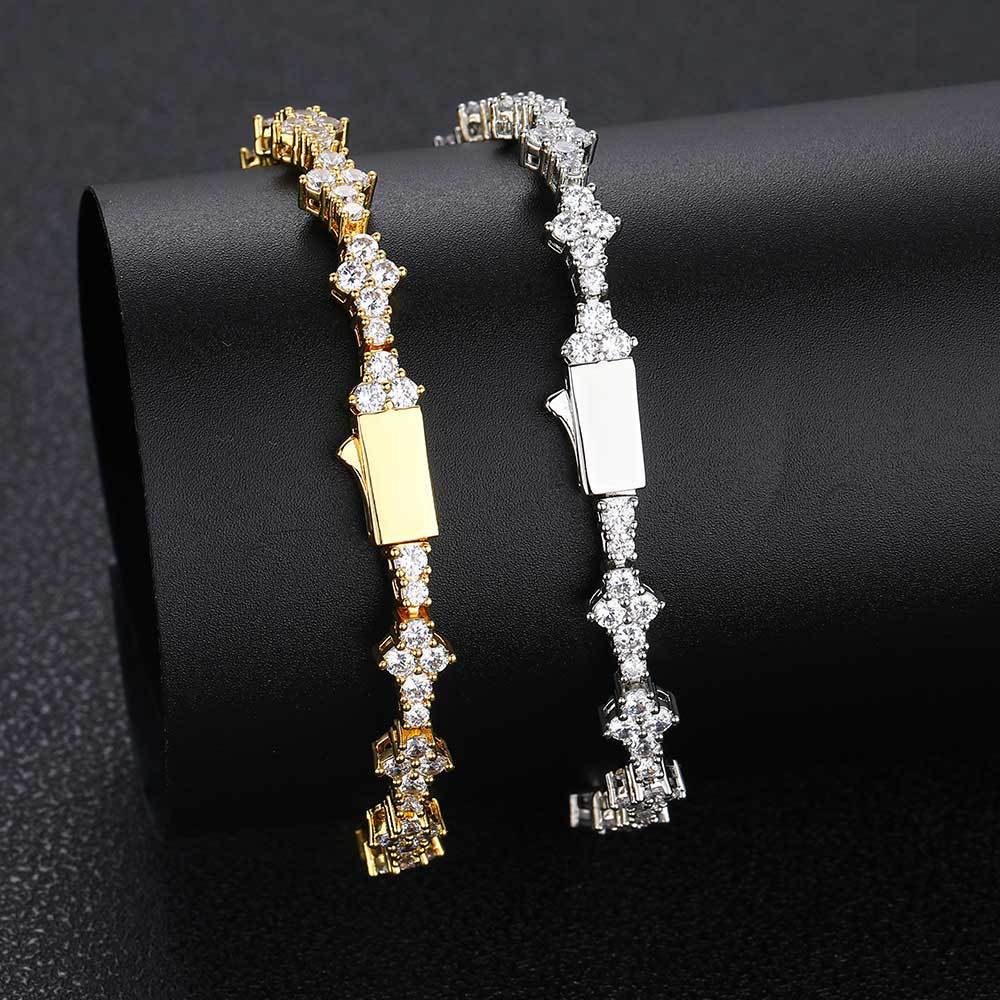 Men's Spring Clasp Zirconia Tennis Chain Bracelet