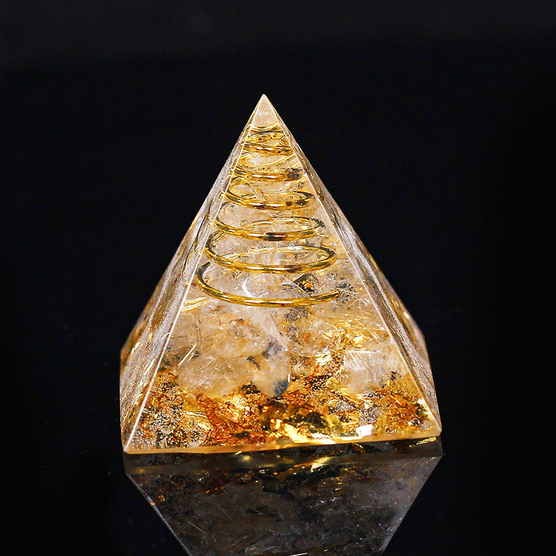 Crystal Gravel Chakra Epoxy Pyramid Ornaments