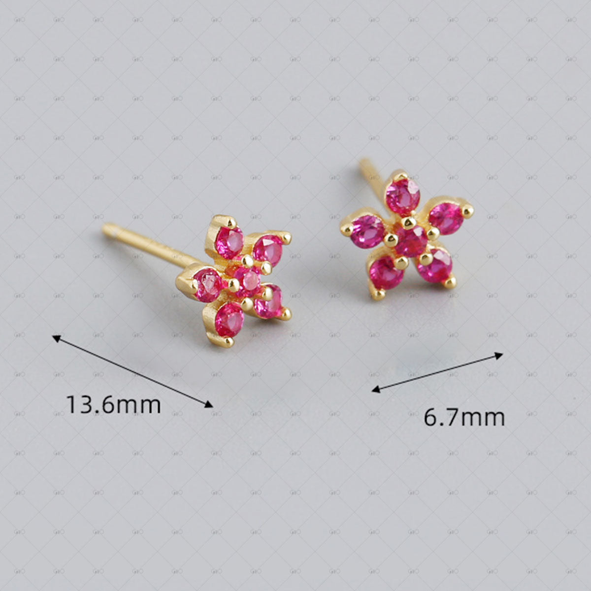 S925 Silver Multi-color Flower-shaped Zircon Earrings