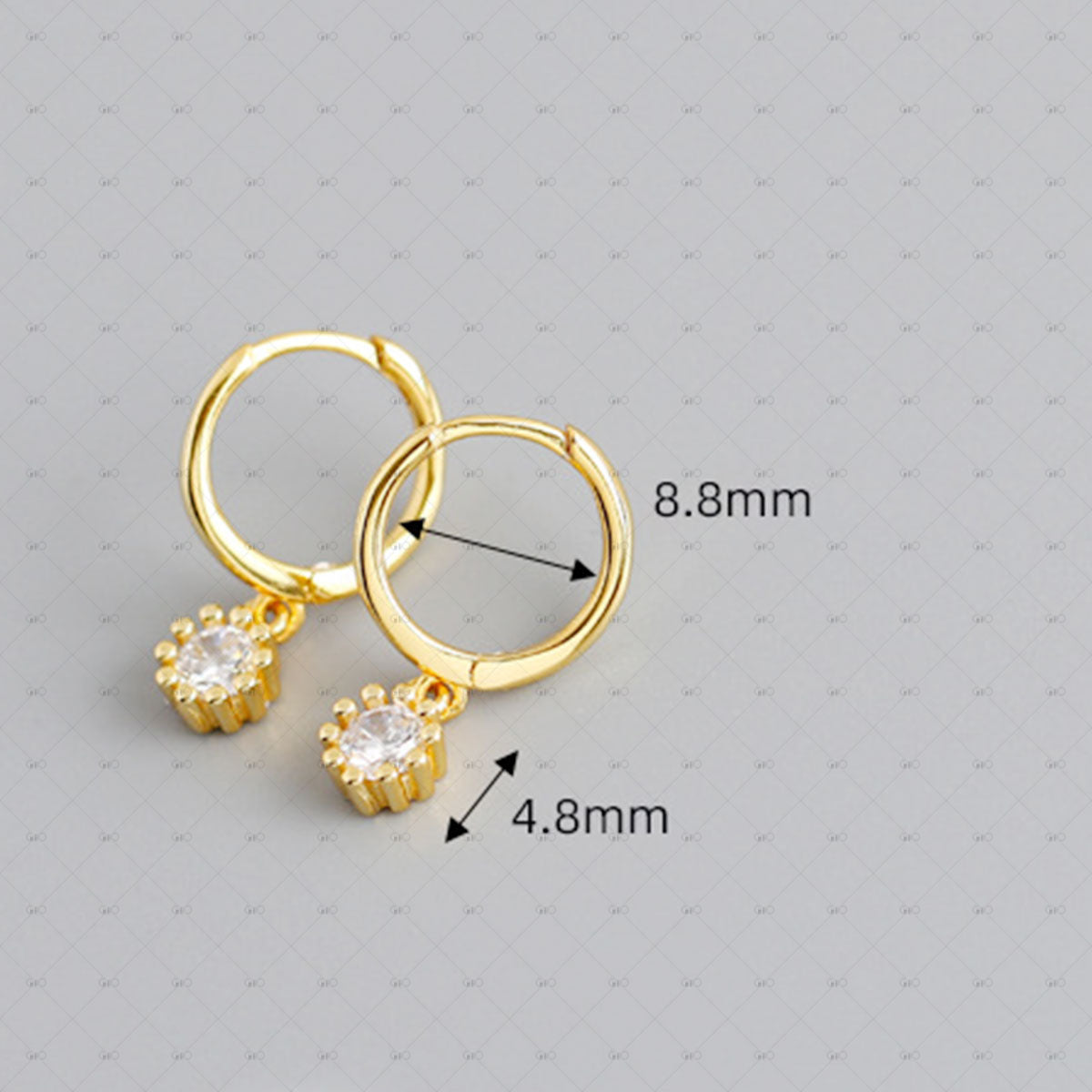 S925 Silver Small Flower Zirconia Round Earrings