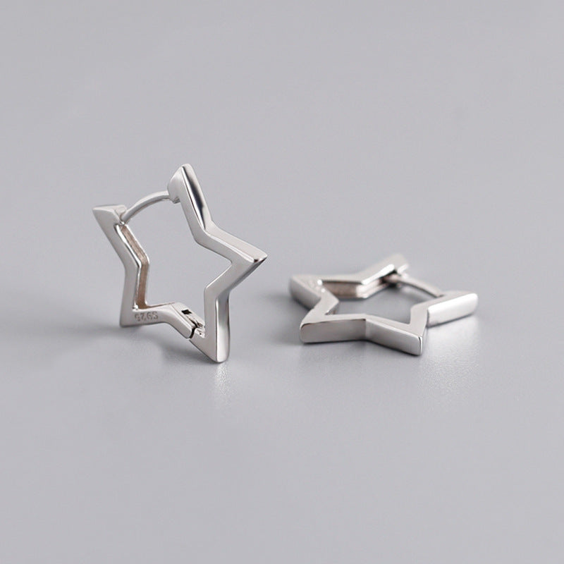 S925 Silver Five-pointed Star Shape Earrings