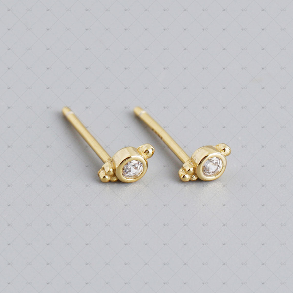 S925 Silver Simple Round Zirconia Earrings