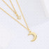 S925 Silver Double Layer Moon Star Zircon Necklace