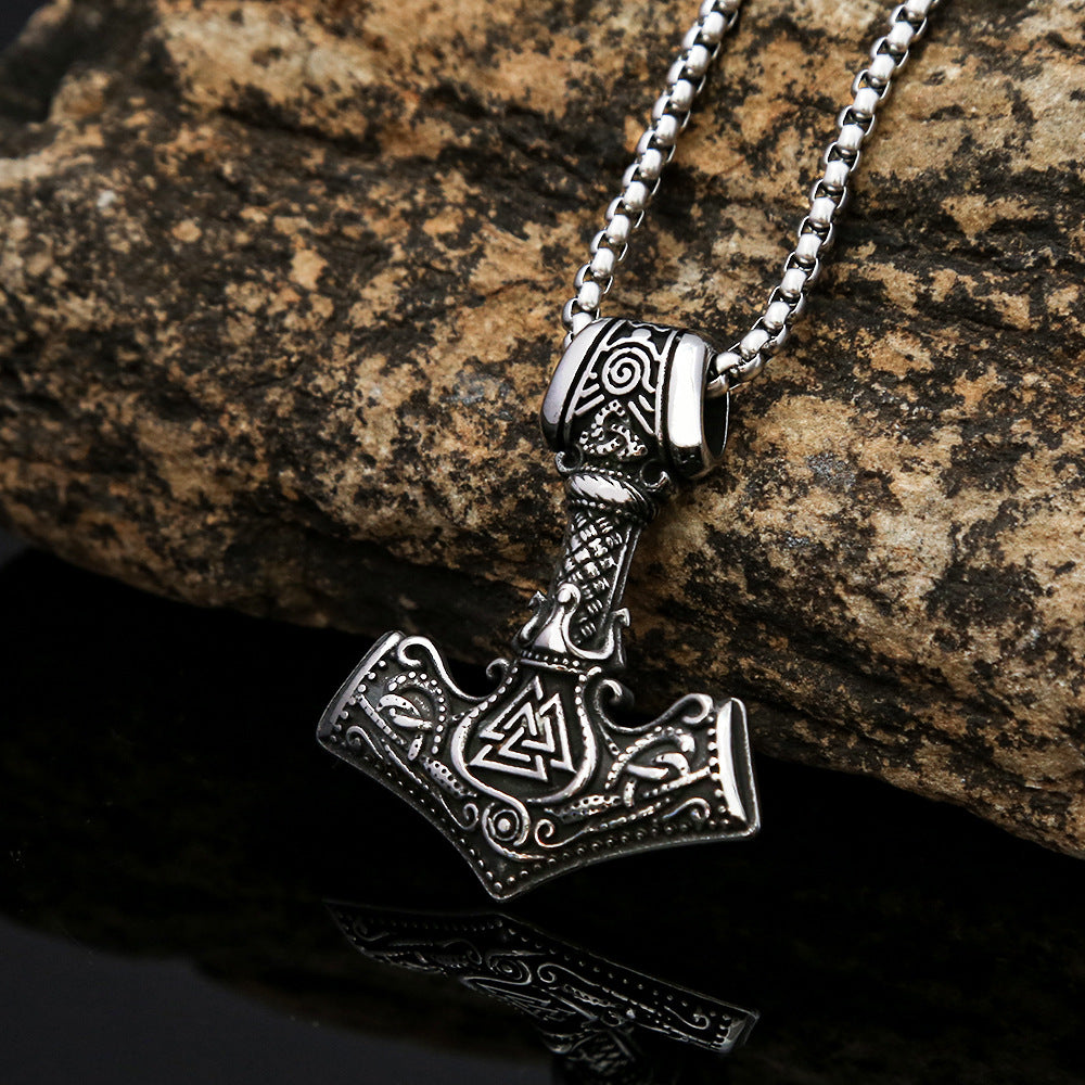 Viking Style Thor's Hammer Odin Necklace