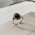 S925 Vintage Pure Black Agate Ring