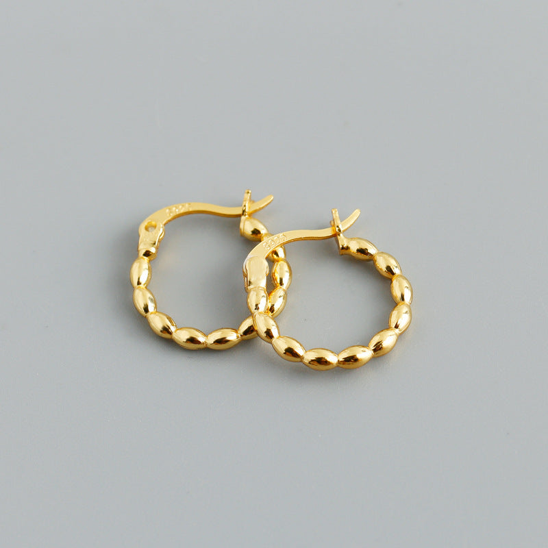 S925 Silver Twist Gold Earrings