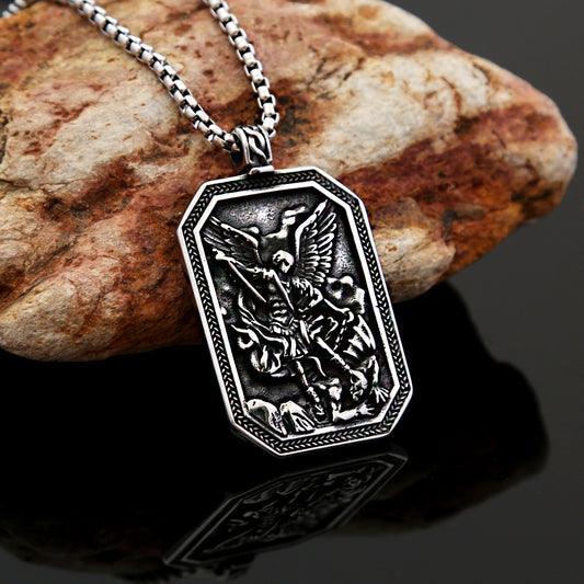 Viking Style Square Pendant Necklace