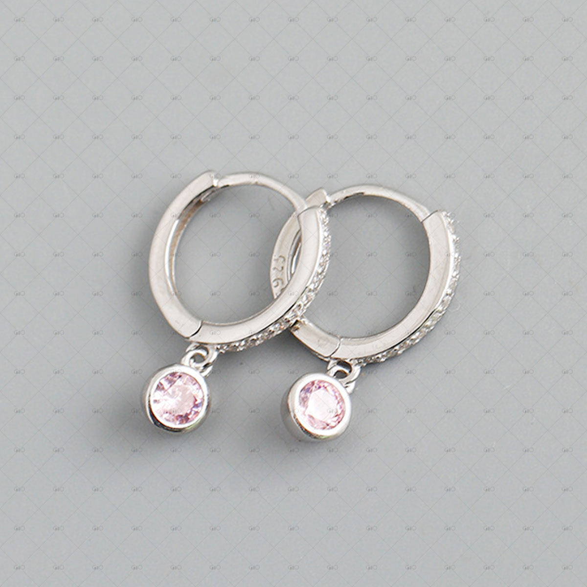 S925 Silver Multi-Color Zircon Round Earrings