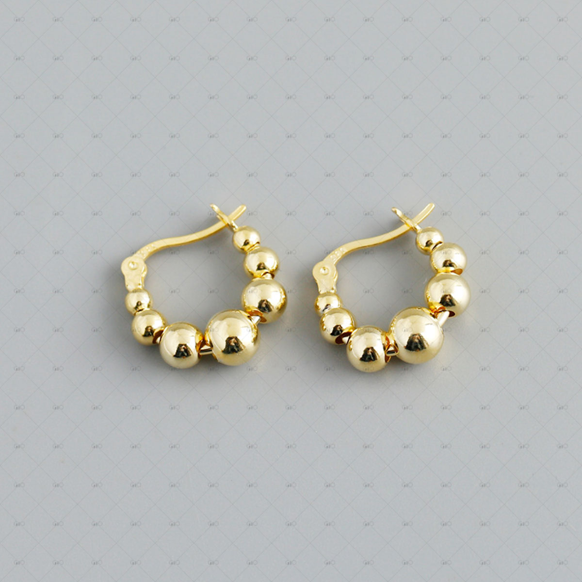 S925 Silver Cool Art Bead Shape Earrings