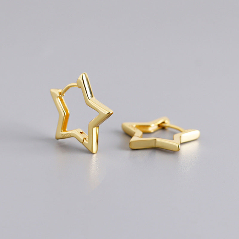 S925 Silver Five-pointed Star Shape Earrings