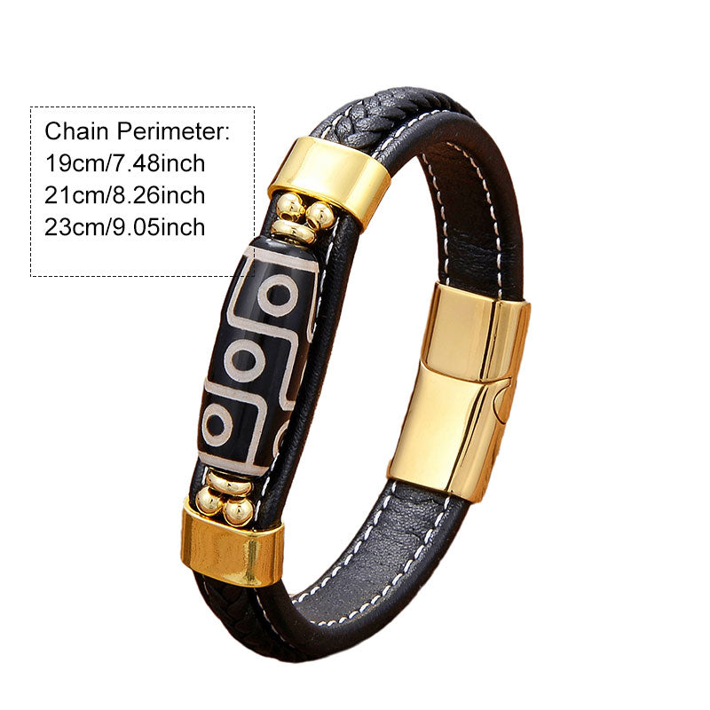 Retro Ethnic Style Men's Woven Dzi Bracelet