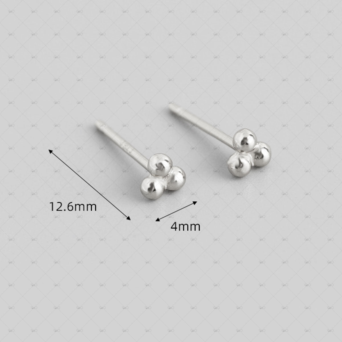 S925 Silver Small Polka Dot Shape Earrings