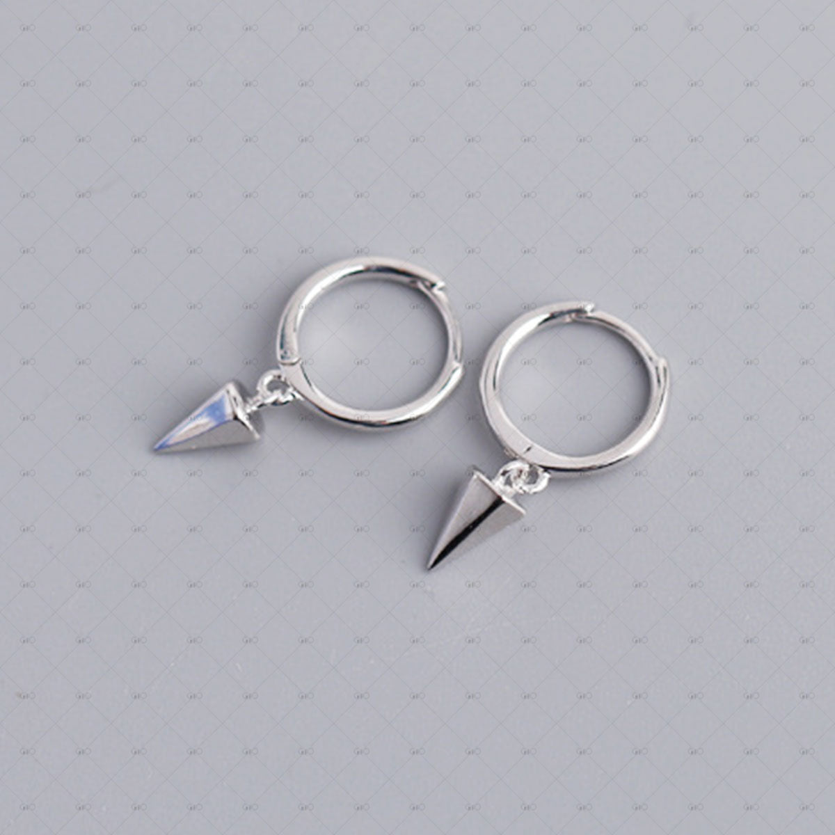 S925 Silver Geometric Hexagonal Cone Earrings