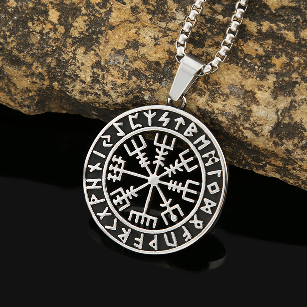 Viking Style Rune Compass Necklace