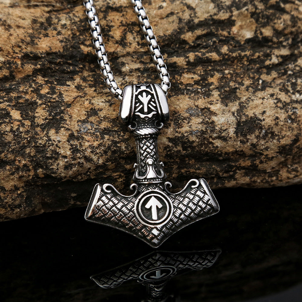 Viking Style Thor's Hammer Odin Necklace