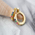 S925 Silver Round Multi-color Zircon Earrings