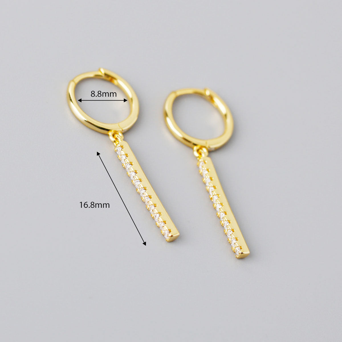 S925 Silver Versatile Square Shape Zirconia Hoop Earrings