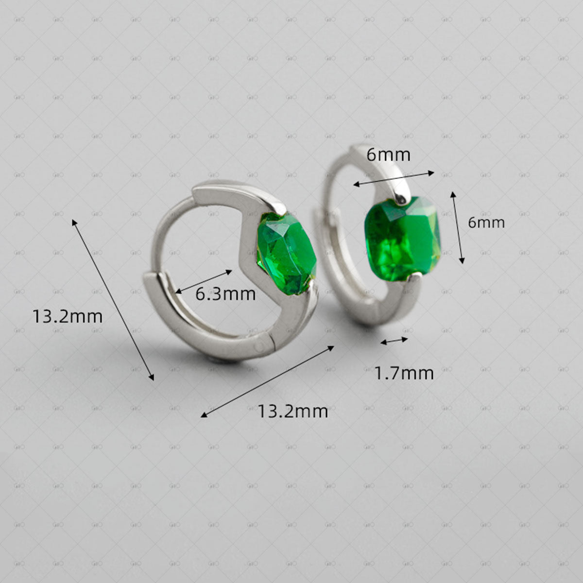 S925 Silver Multi-color Zircon Round Earrings