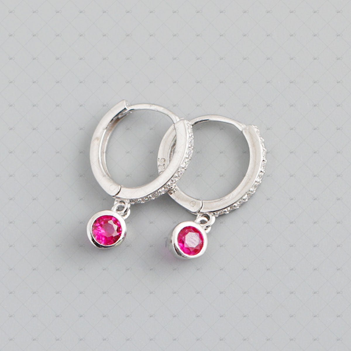 S925 Silver Multi-Color Zircon Round Earrings