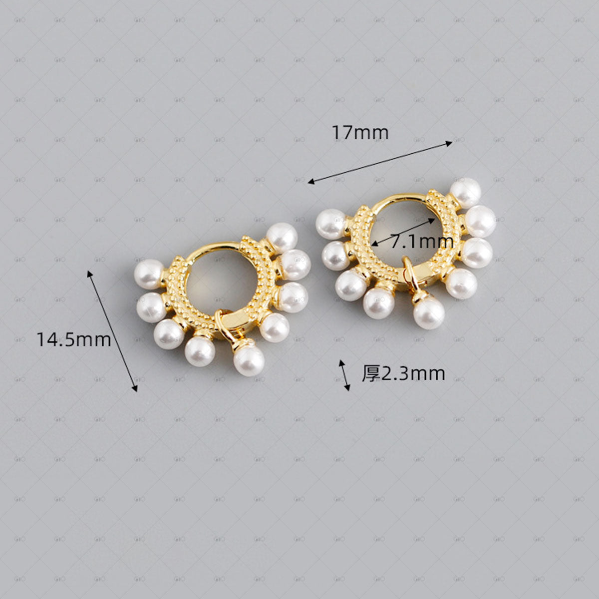 S925 Silver Elegant 9 Small Pearl Round Earrings