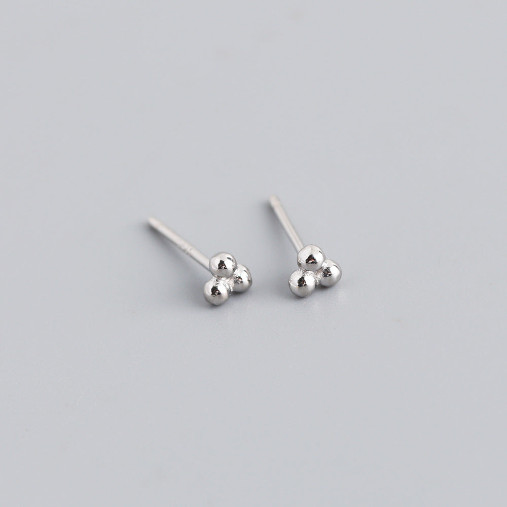 S925 Silver Small Polka Dot Shape Earrings