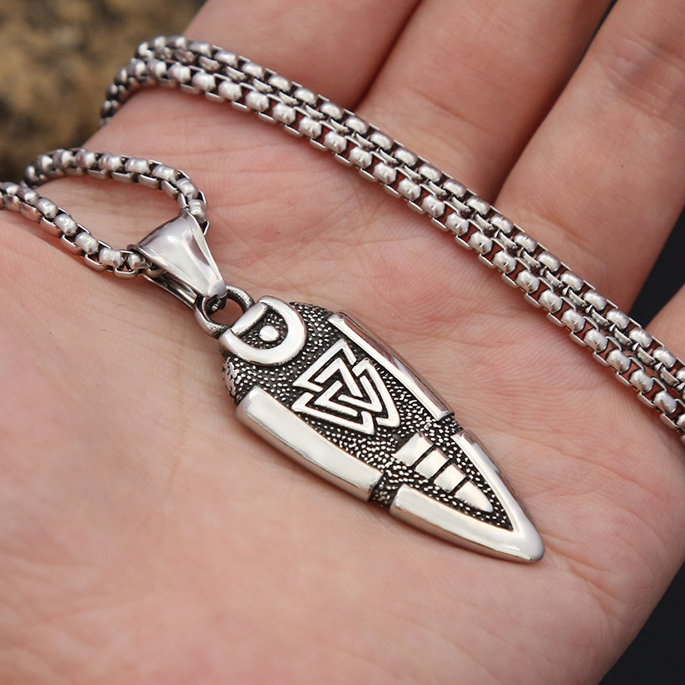 Viking Style Arrow Triangle Logo Necklace