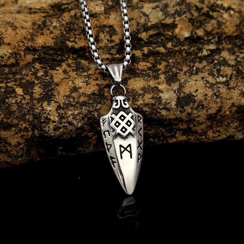 Viking Style Triangular Spear Letter Necklace