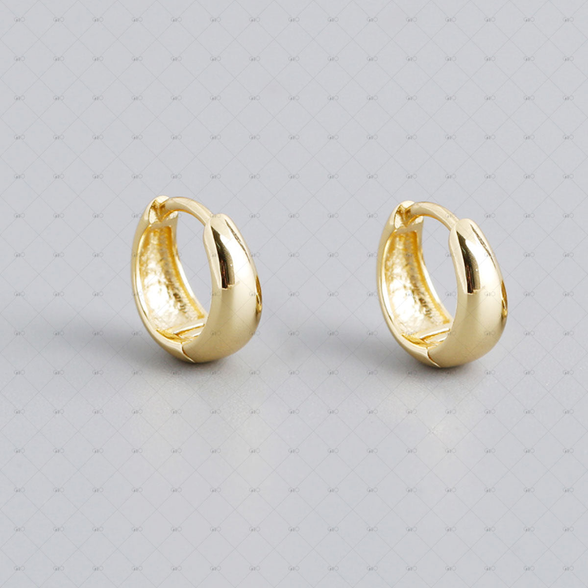 S925 silver classic wide circle earrings