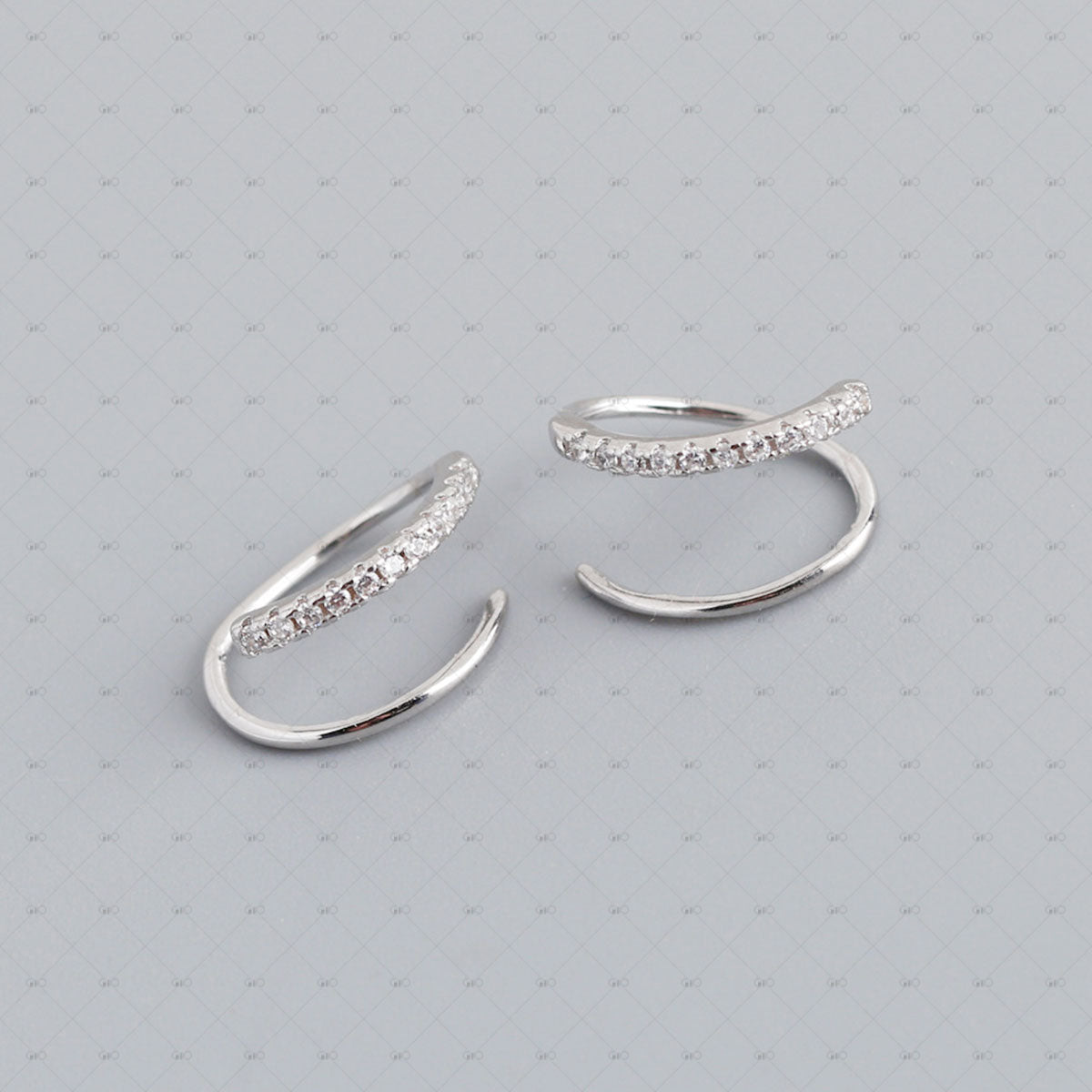 S925 Silver Zircon Hoop Earrings