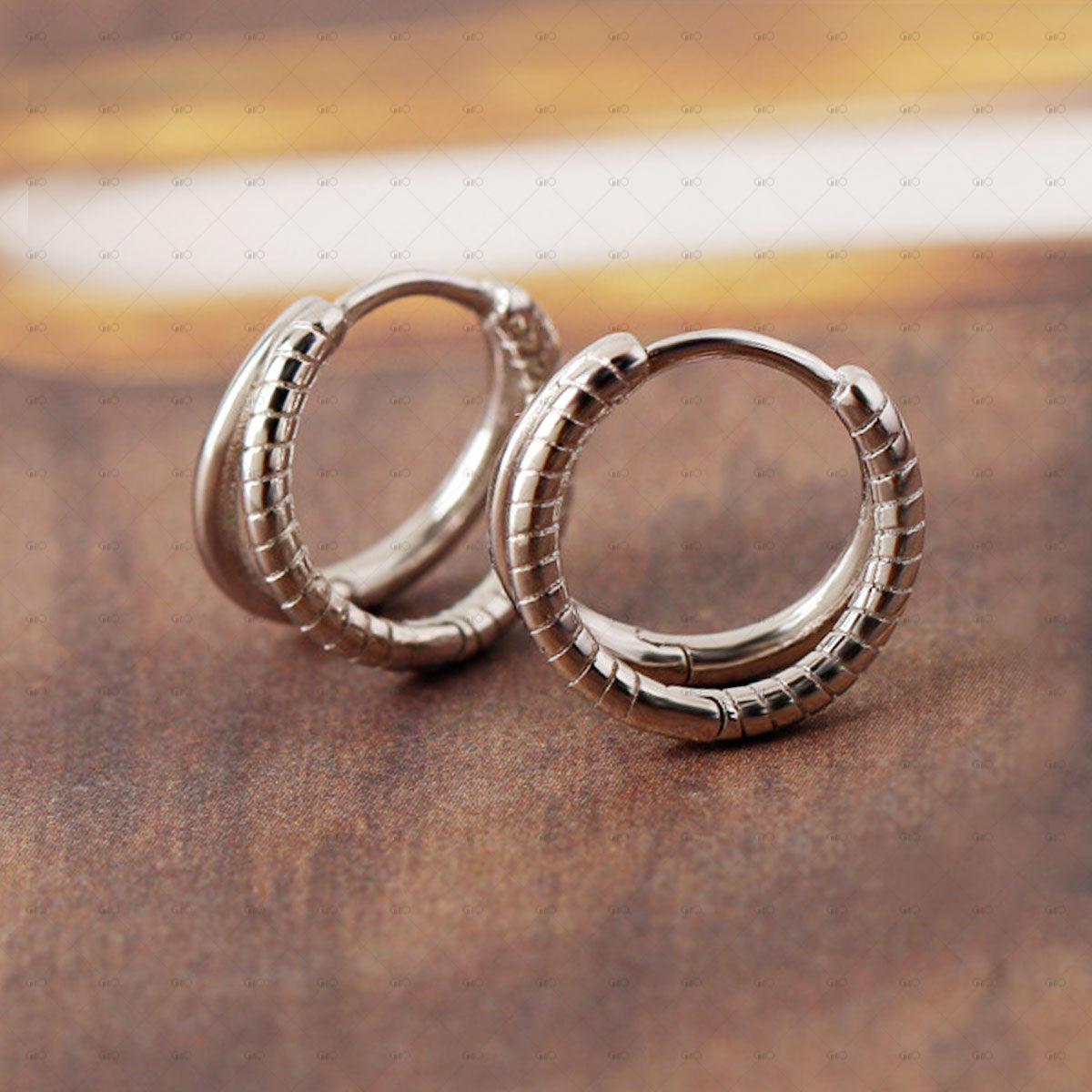 S925 Silver Double Circle Thread Design Earrings